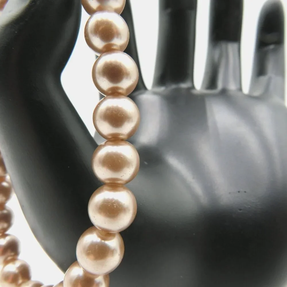 Elegant Imitation Pearl Stretch‎ Bracelet Champagne Light Brown Lightweight